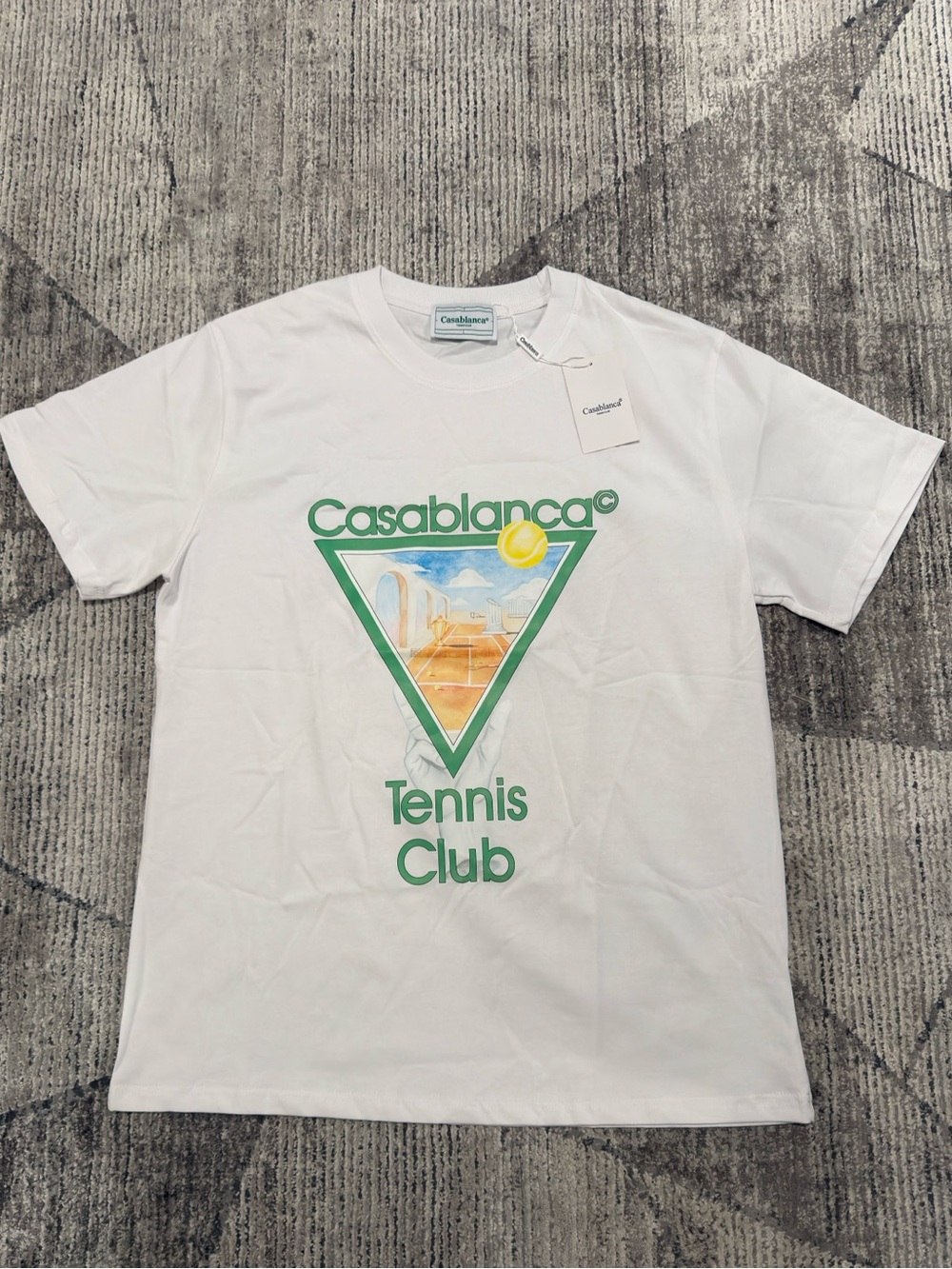 Casablanca Tennis Club Graphic Tee in White with Green